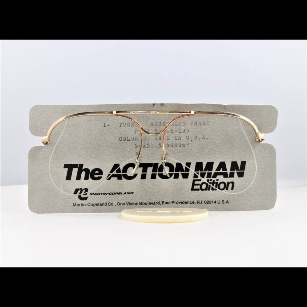 Vintage 80’s Action‎ Man Semi Rimless Frames, Gold